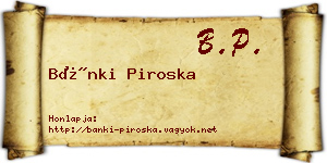 Bánki Piroska névjegykártya