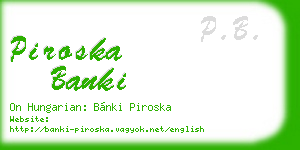 piroska banki business card